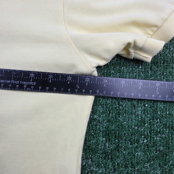 Polo Ralph Lauren Mens Large Yellow Short Sleeve Pique Cotton Polo Pony Logo - Picture 4 of 5